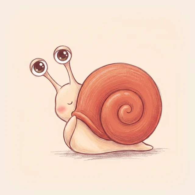 Peek, a tiny snail with a red-orange shell